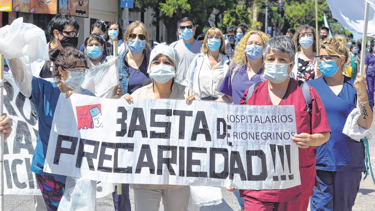 Protesta de médicos en Bariloche. Fuente: (Twitter)