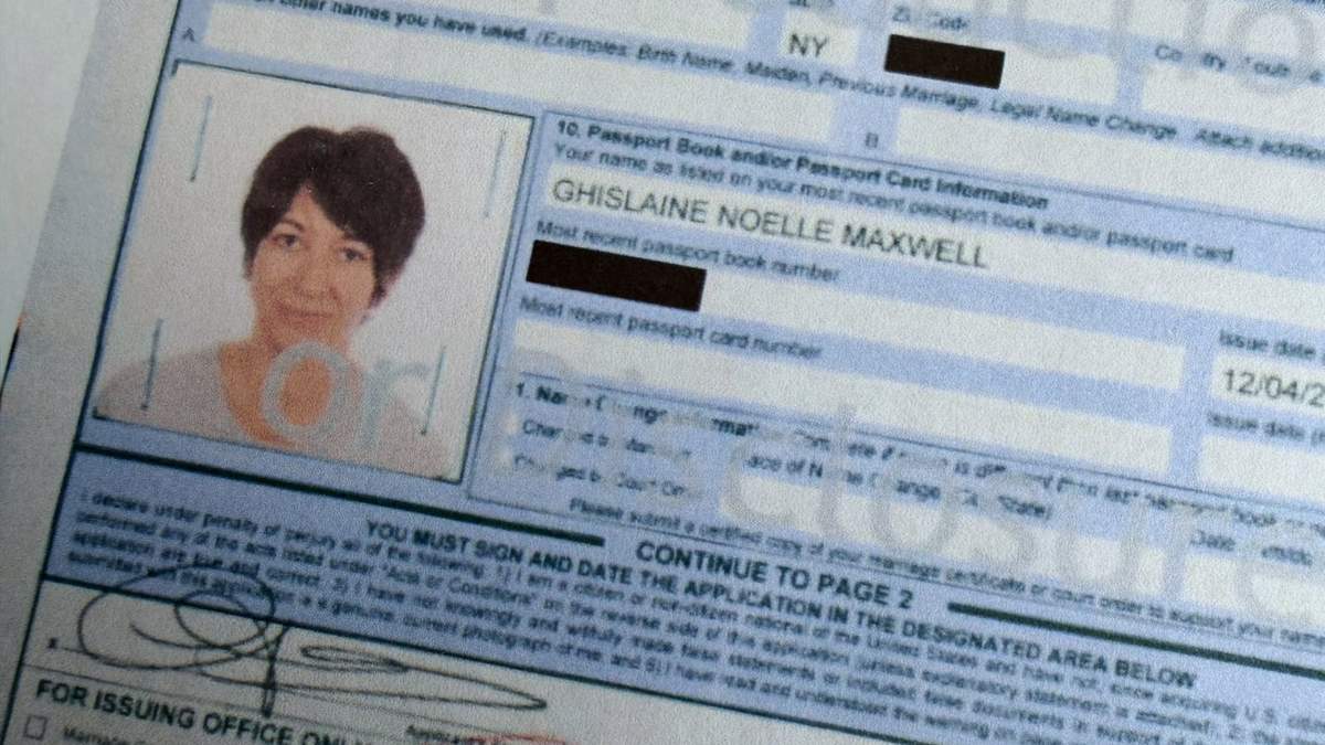 Renovación del pasaporte de Ghislaine Maxwell