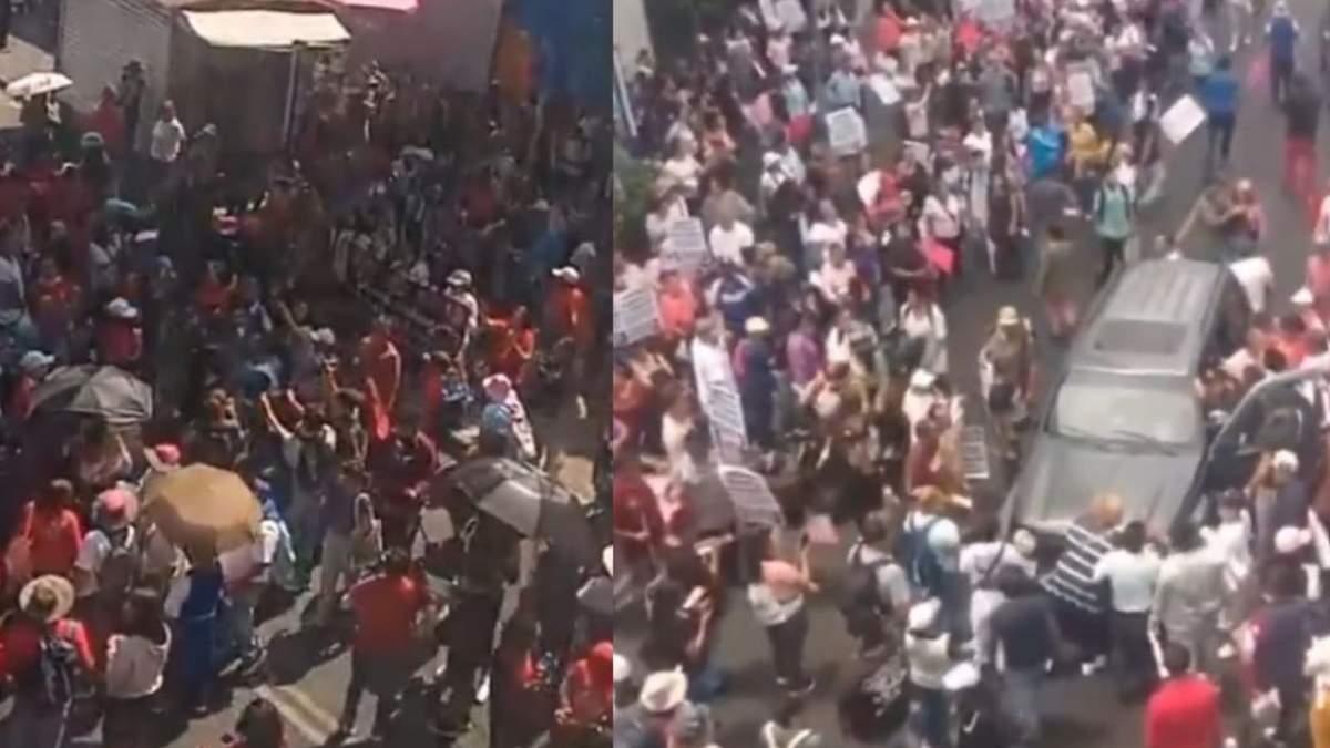 El conductor fue detenido brevemente por manifestantes en San Antonio Abad.