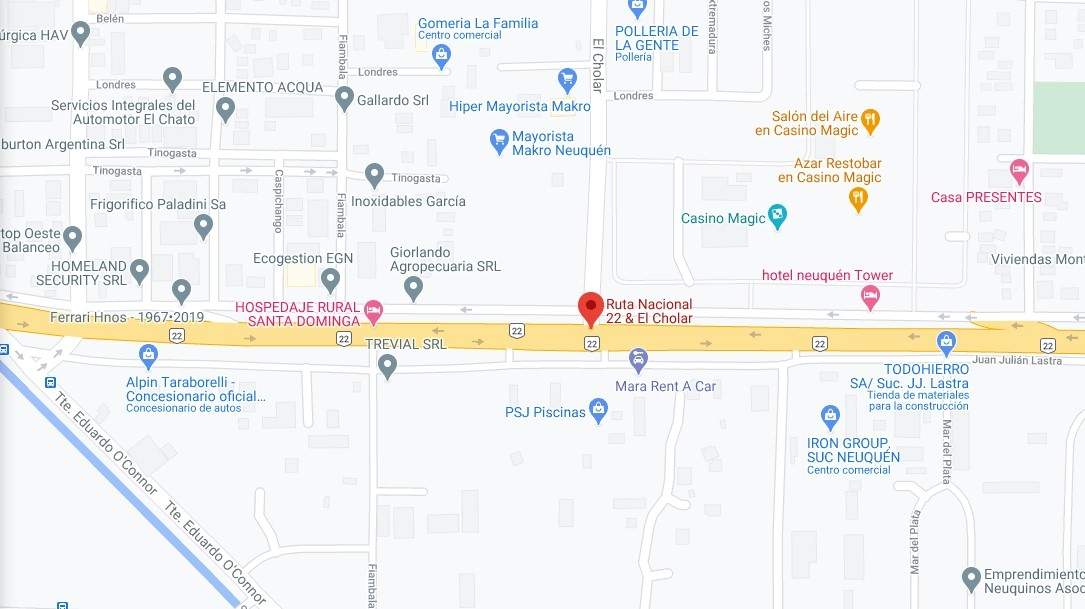 El lugar del accidente en ruta 22. Fuente: (Google Maps)