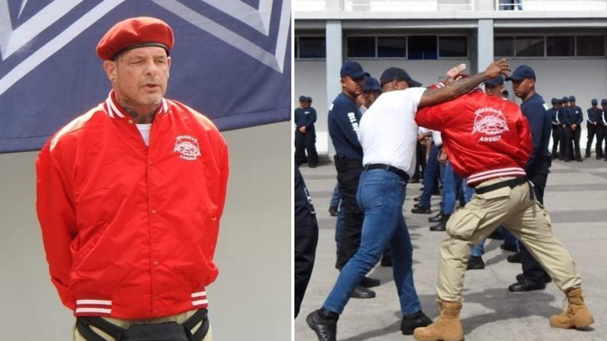 El "Vampiro Canadiense" entrenando a policías