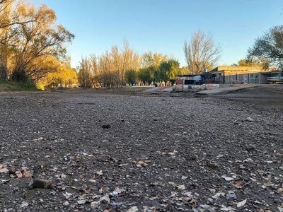 Escenario extraño y desolador: quedó vacío un brazo del río Limay