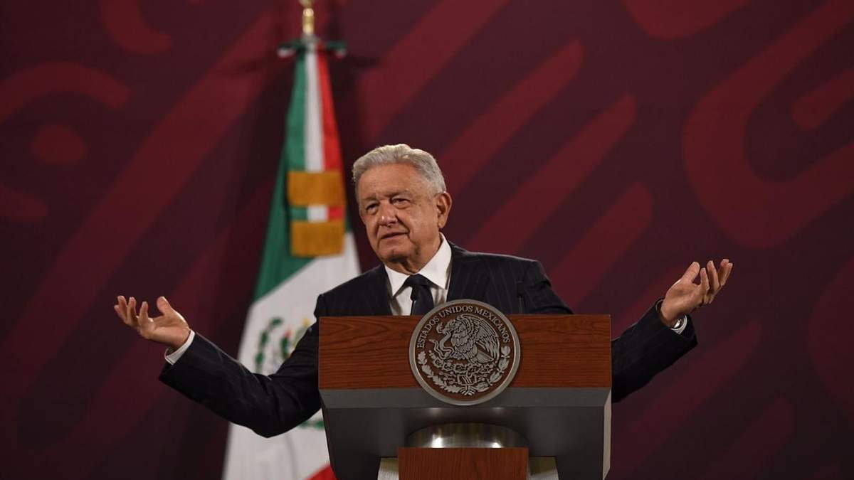 El presidente durante la conferencia de este miércoles en Palacio Nacional