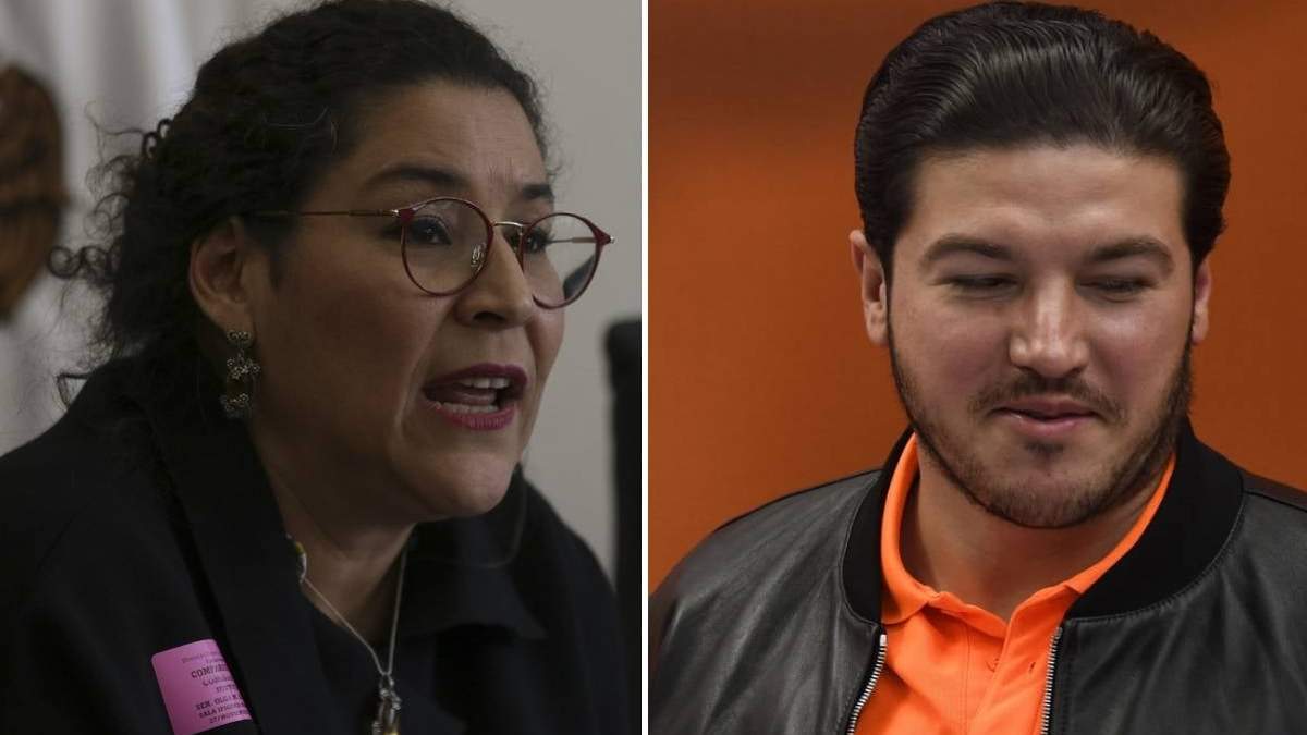 La ministra Lenia Batres y el gobernador neoleonés, Samuel García