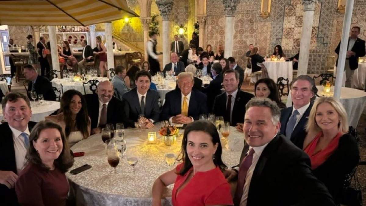 Justin Trudeau y Donald Trump en Mar-a-Lago