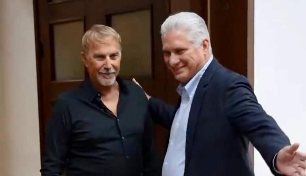 El actor estadounidense Kevin Costner está de visita en Cuba y se entrevistó con el presidente Miguel Díaz-Canel