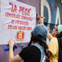 "La pega”, exposición y toma simbólica de Bellas Artes en el marco del 8M