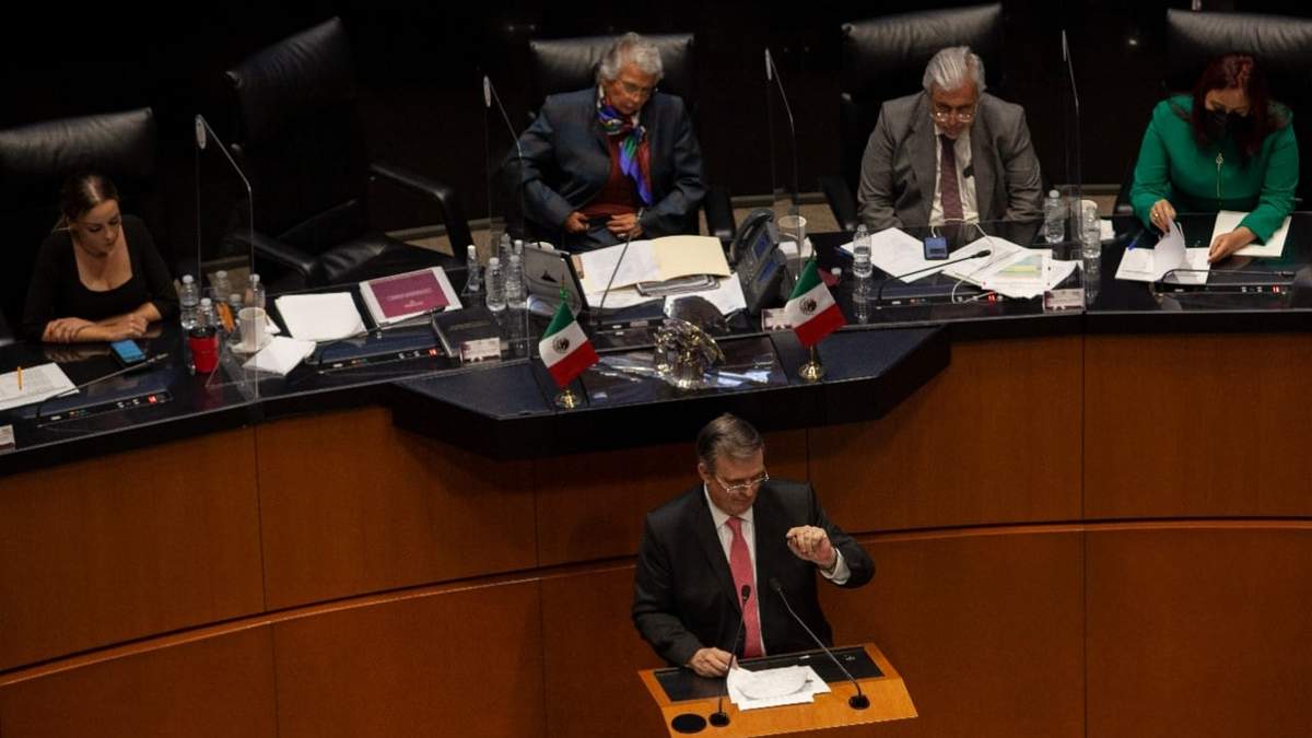 El canciller Ebrard en su comparecencia