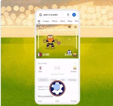 Google lanzó un juego Mundial de Futbol 2022