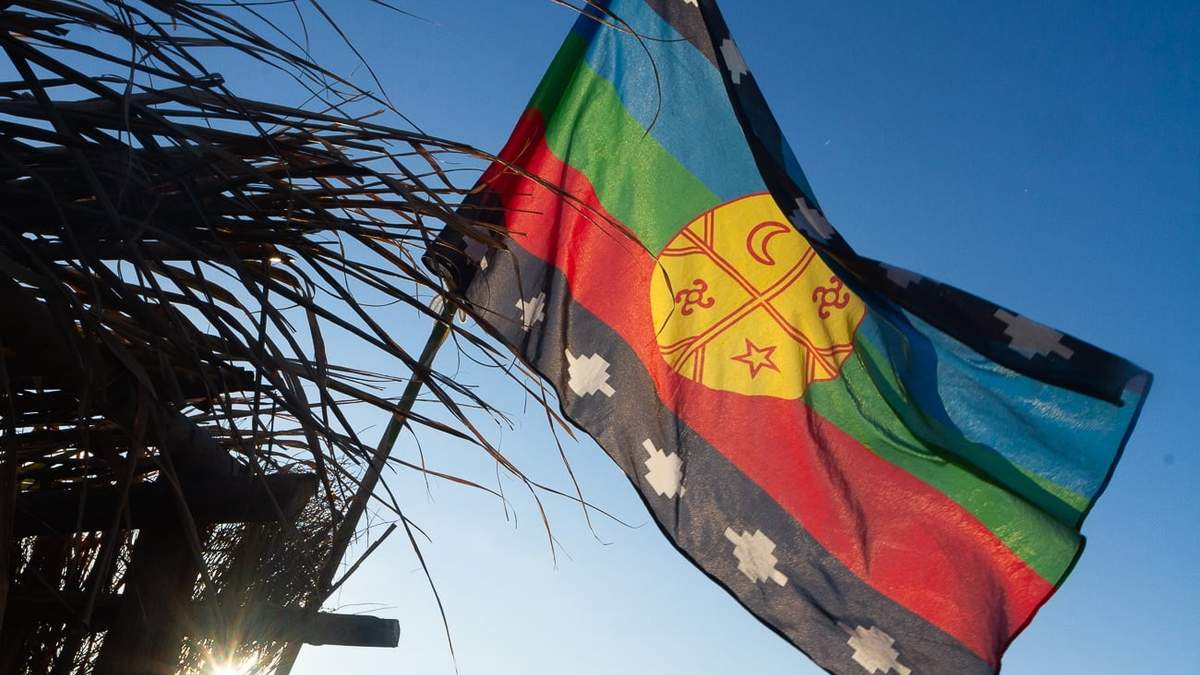 La bandera mapuche. Fuente: (Emiliano Ortiz)