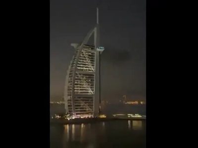 Ataque iraní con dron provoca incendio en el hotel Burj Al Arab de Dubái (Video)