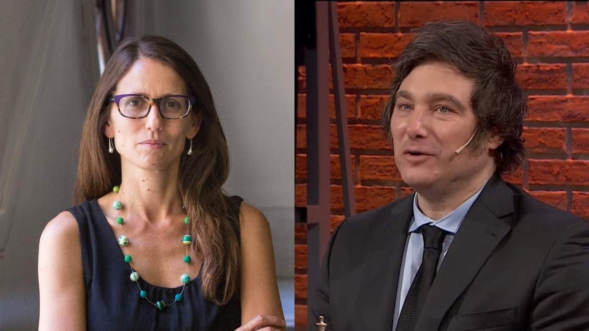Elizabeth Gómez Alcorta y Javier Milei. Fuente: (Minuto Neuquén)
