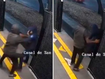 Hombre empuja a una policía al carril del Metrobús y es arrollada (Video)