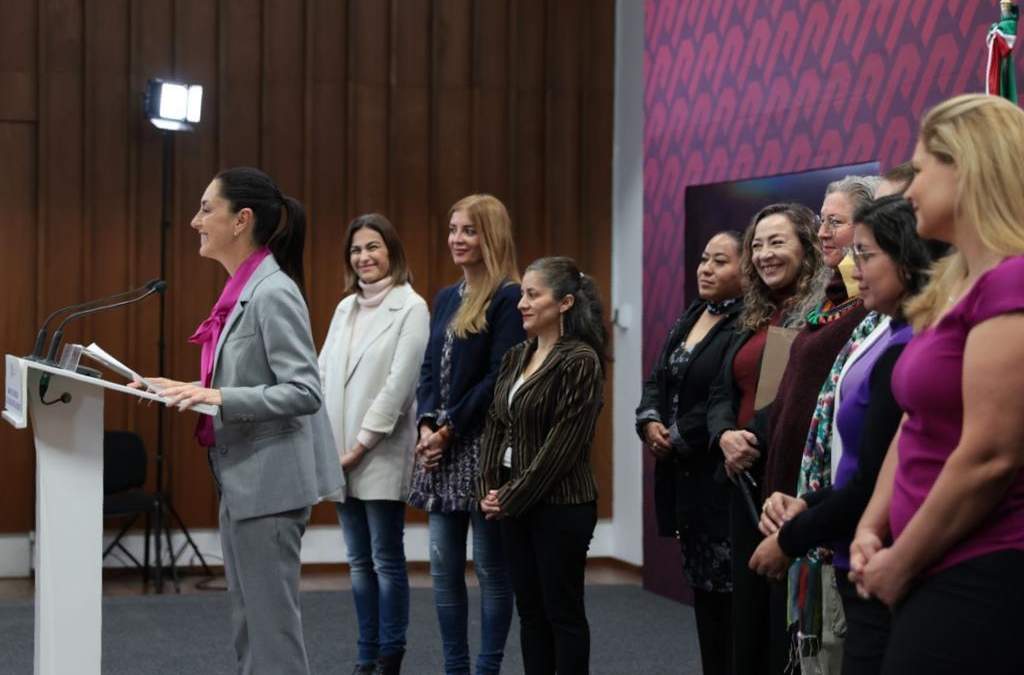 Sheinbaum en la conferencia en la que se habló de la semana para la eliminación de la violencia contra las mujeres
