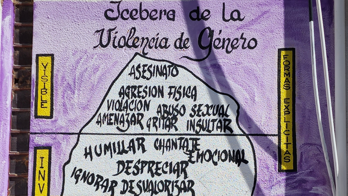 Mural para visibilizar la violencia de género. Fuente: (UNCo)