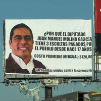 Exhiben gasto de escoltas de diputado morenista en un espectacular de Mexicali