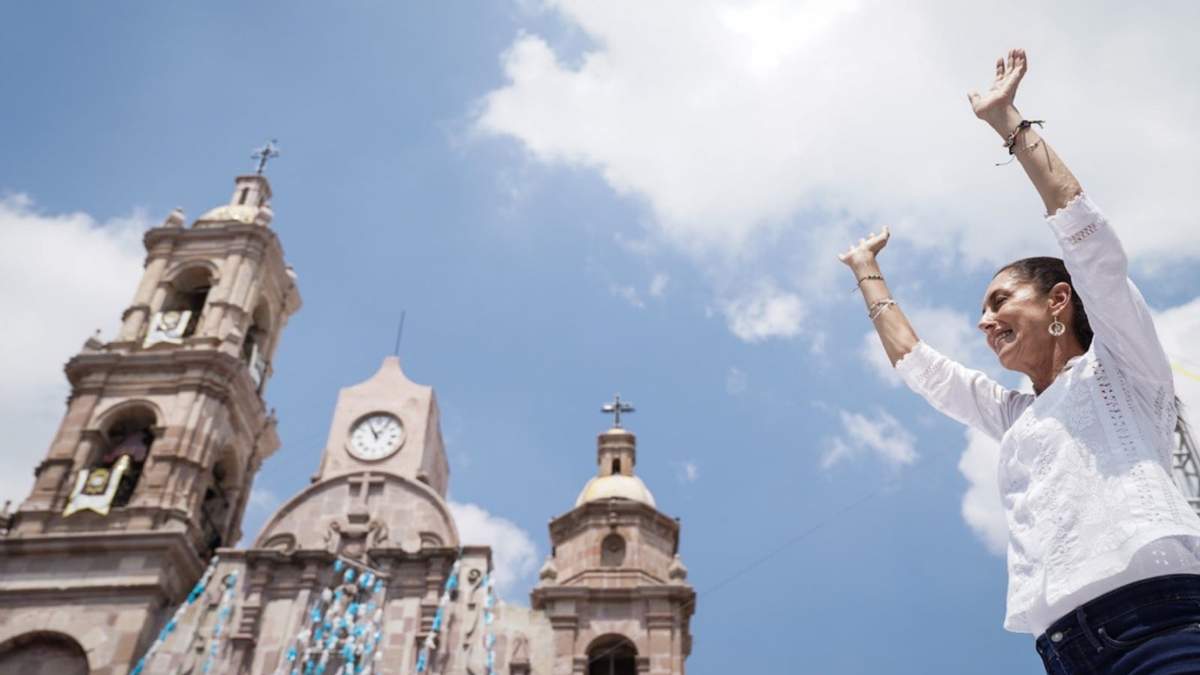 Claudia Sheinbaum, aspirante presidencial de Morena, en Aguascalientes