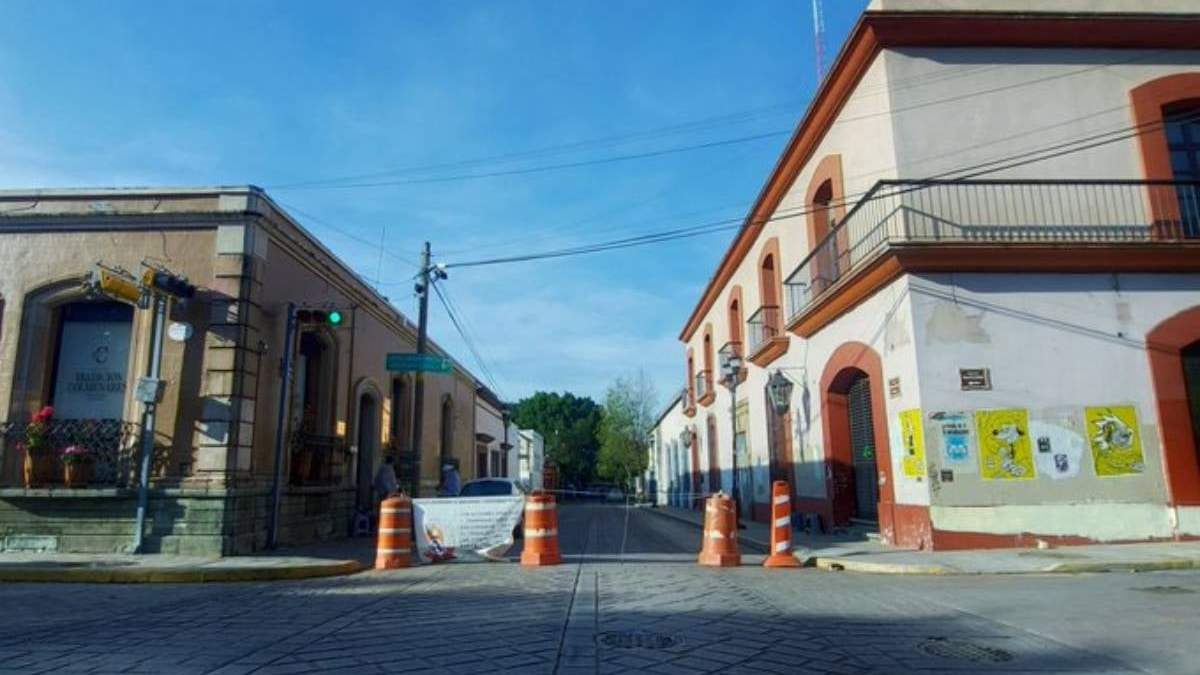 Uno de los bloqueos en el centro de Oaxaca