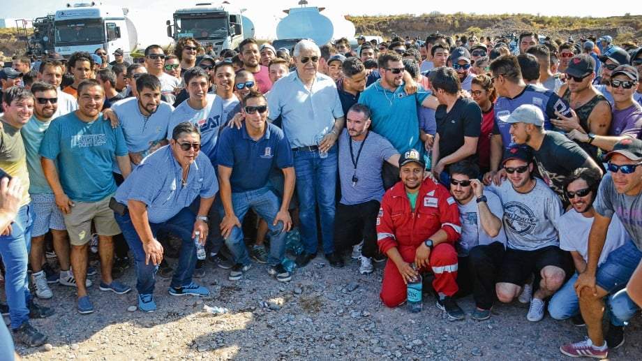 Pereyra y los trabajadores petroleros Fuente: (Instagram)