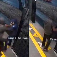 Hombre empuja a una policía al carril del Metrobús y es arrollada (Video)