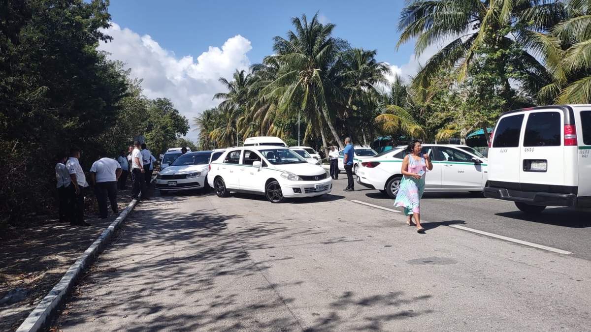Protestas de taxistas en Cancún