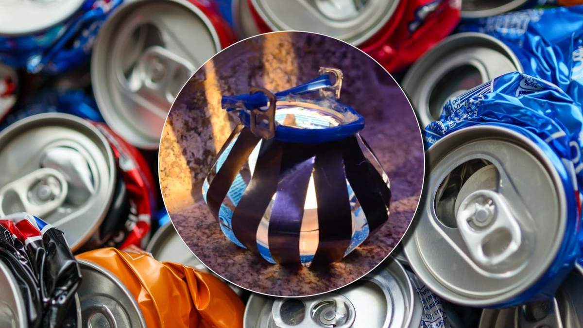 Latas recicladas como portavelas