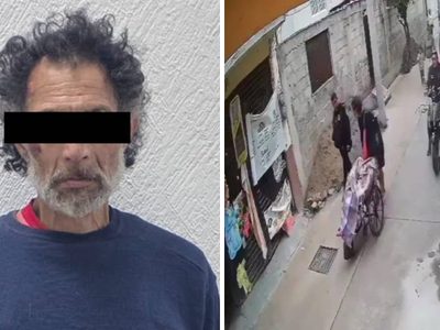 Cae hombre que llevaba el cadáver de una adulta mayor en una silla de ruedas en Ticomán (Videos)