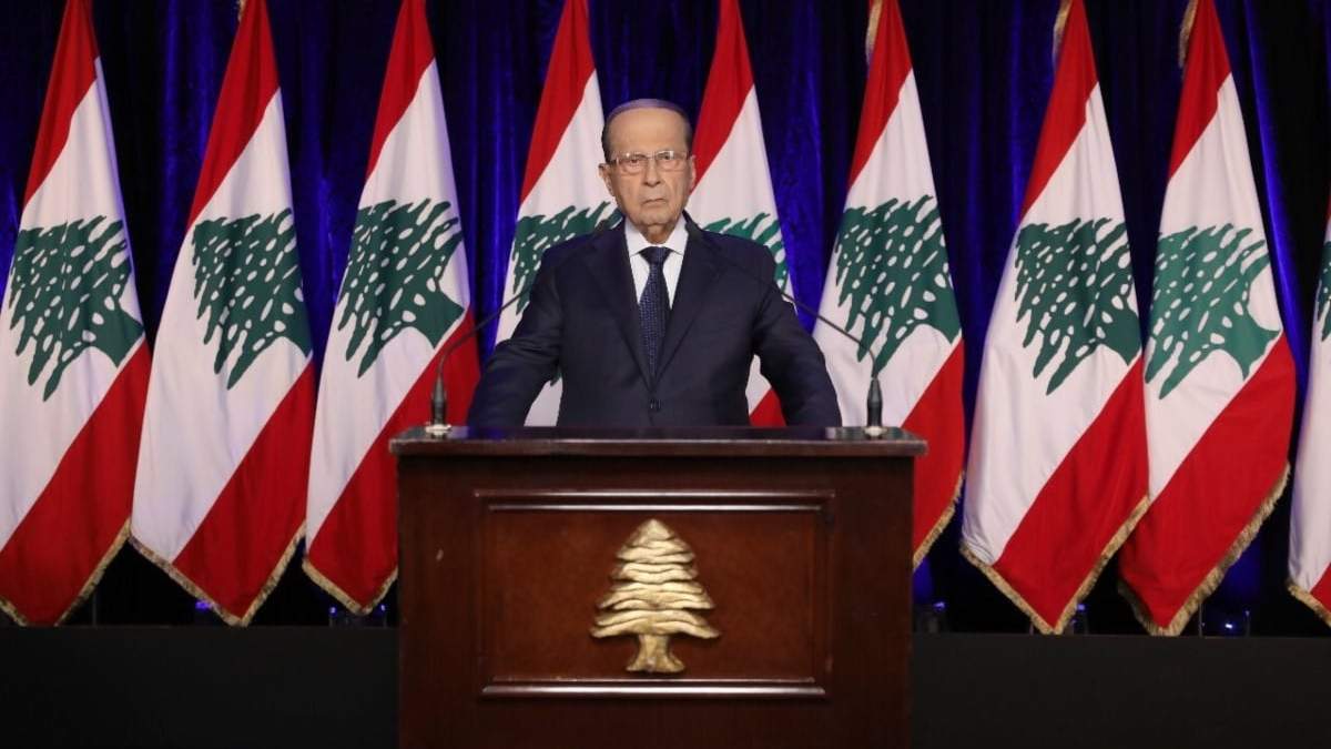 Michel Aoun, presidente saliente de Líbano