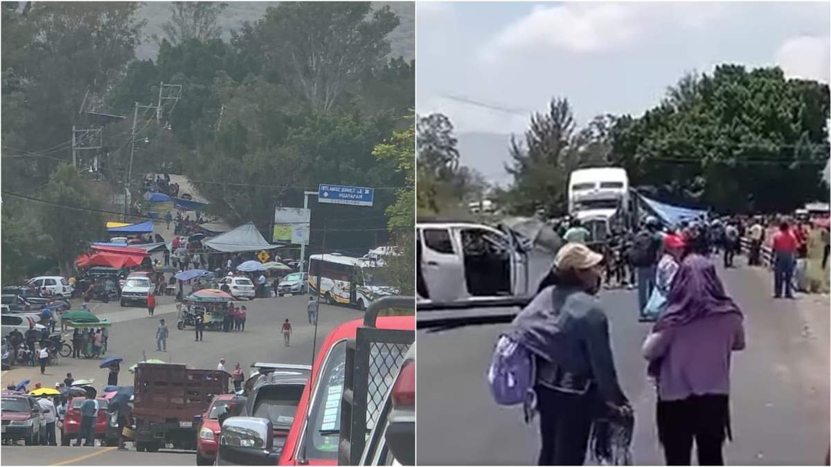Bloqueos carreteros en Huayapam y Mitla, Oaxaca, de la CNTE