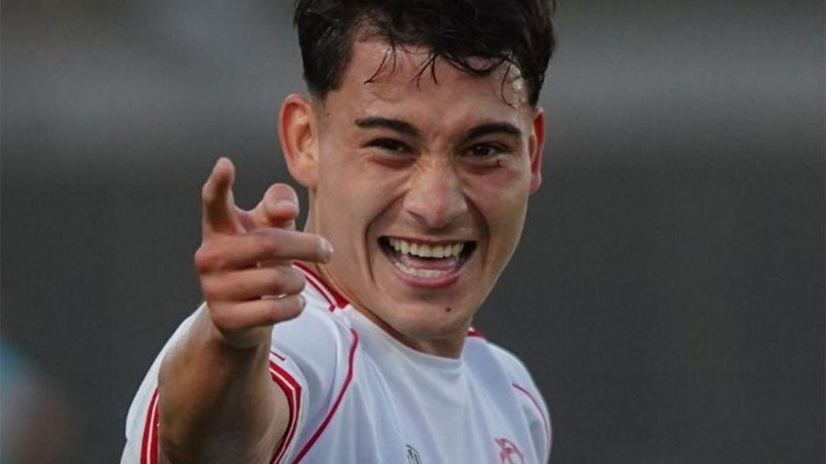 Tomás Porrra, el autor intelectual del gol de Barracas Central (Nico Blandi se lo robó).