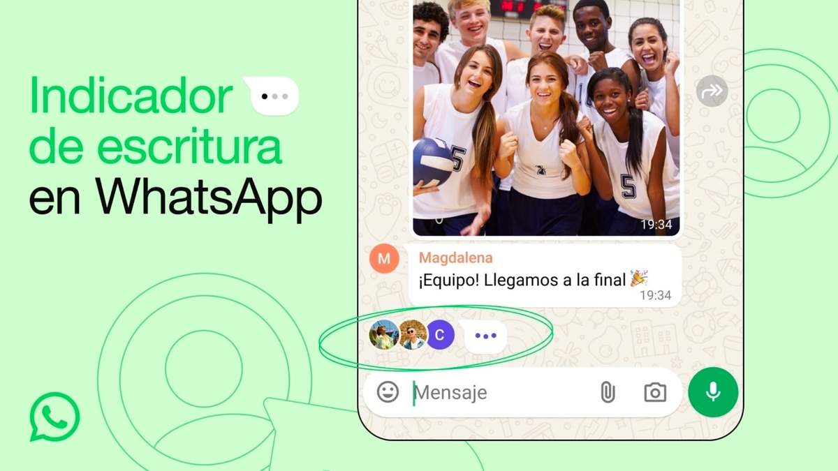 Indicador de escritura de WhatsApp - META