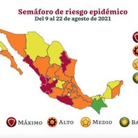 Así quedó el semáforo del 9 al 22 de agosto: siete estados en rojo y uno en verde