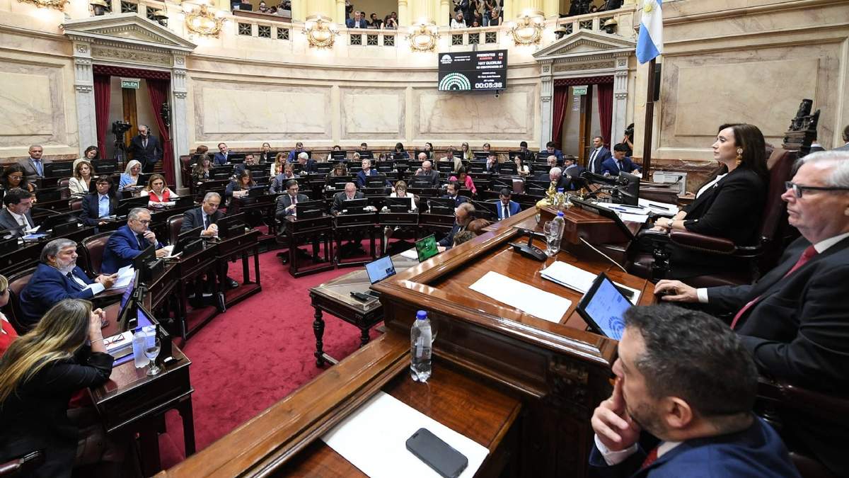 Sesión en el Senado de la Nación. Fuente: (X)