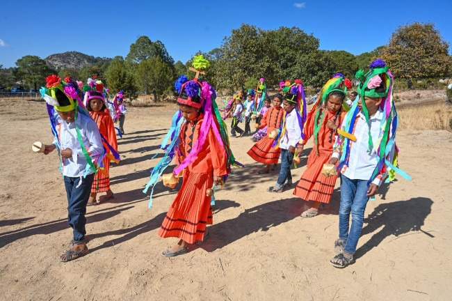 Niños de Choréachi, comunidad rarámuri en la Sierra Tarahumara, Chihuahua