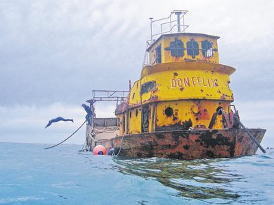Las Grutas: hundieron un barco para agrandar el Parque Submarino "Don Félix"