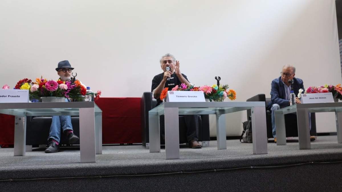 Durante la ponencia "Asesinato a periodistas", como parte de las actividades del aniversario 73 de la EPCSG