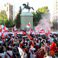 Video: el frenético festejo de los hinchas de River en Neuquén Capital