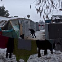 Grecia, refugiados en medio de la nieve