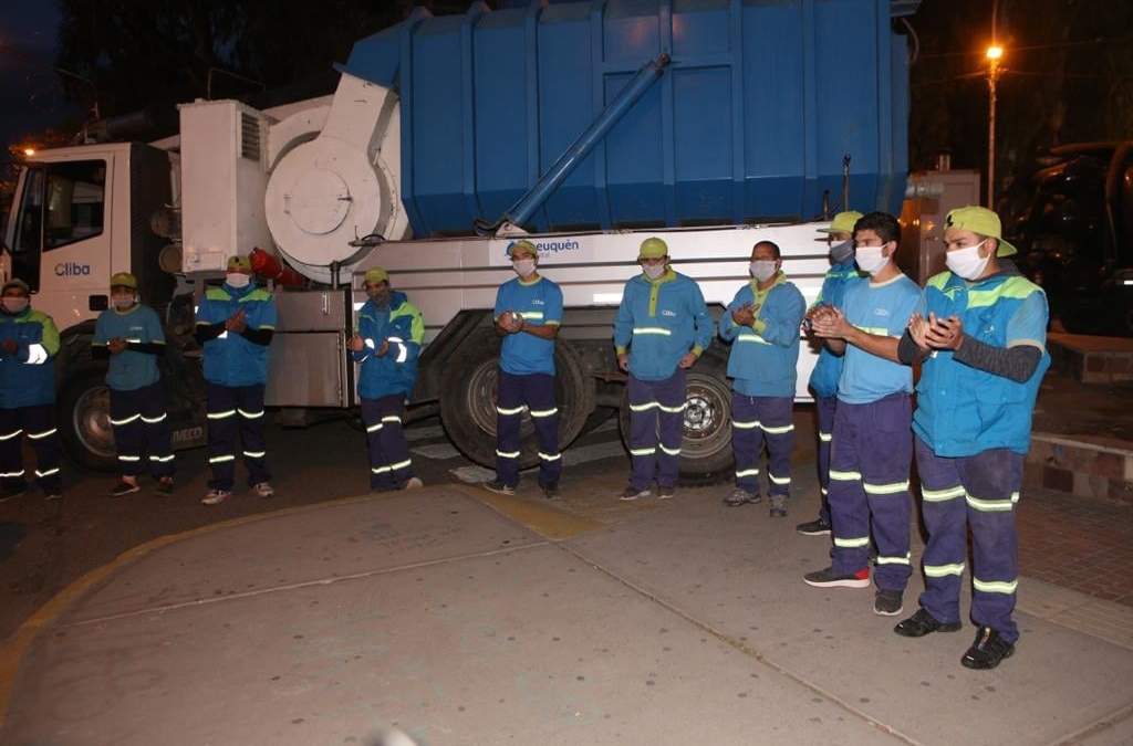 Trabajadores municipales de la ciudad de Neuquén. Fuente: (Twitter)