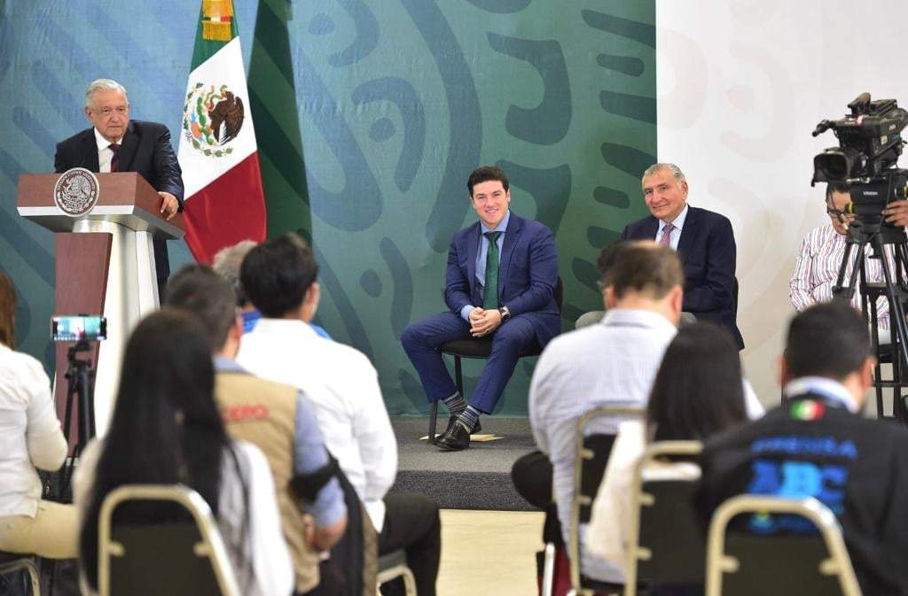 El presidente López Obrador con Samuel García