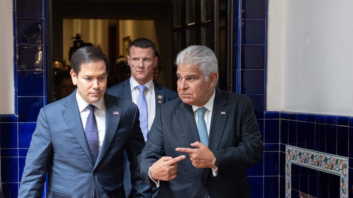 Marco Rubio y el presidente de Panamá, José Raúl Mulino