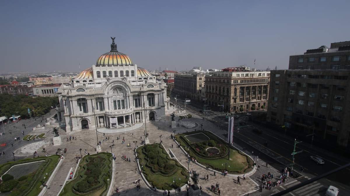 Vista aérea del Palacio de Bellas Artes