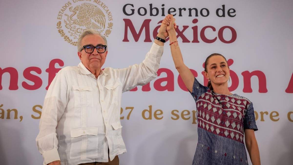 Rocha Moya y Sheinbaum en Sinaloa. Custodia para el gobernador