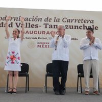 AMLO y Sheinbaum inauguran modernización de carretera Ciudad Valles- Tamazunchale