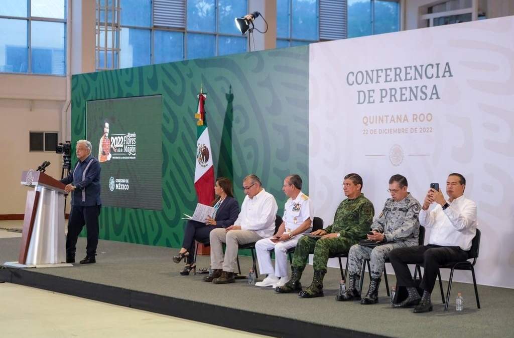 El presidente en su conferencia desde Chetumal, Quintana Roo
