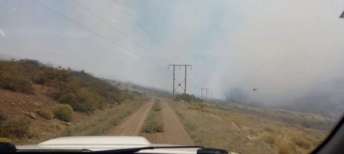 El fuerte viento complicó la tarea de extinción del incendio. Fuente: (Noticias Nqn)