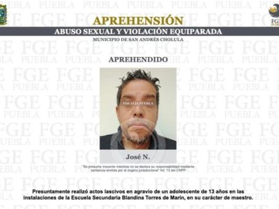 Detienen a maestro acusado de violar a alumno de secundaria