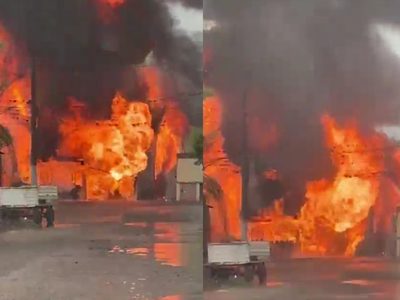 Feroz incendio en un depósito de garrafas de Tucumán