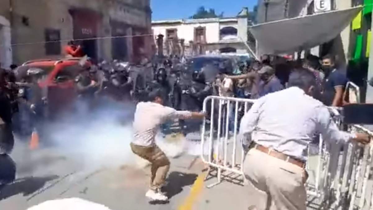 El desalojo con gas lacrimógeno