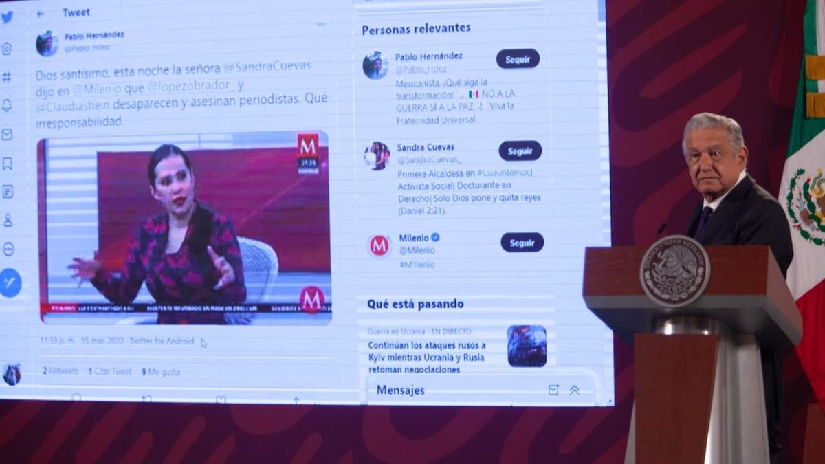 AMLO ordenó exhibir el video en el que Sandra Cuevas lo acusa de desaparecer personas incómodas